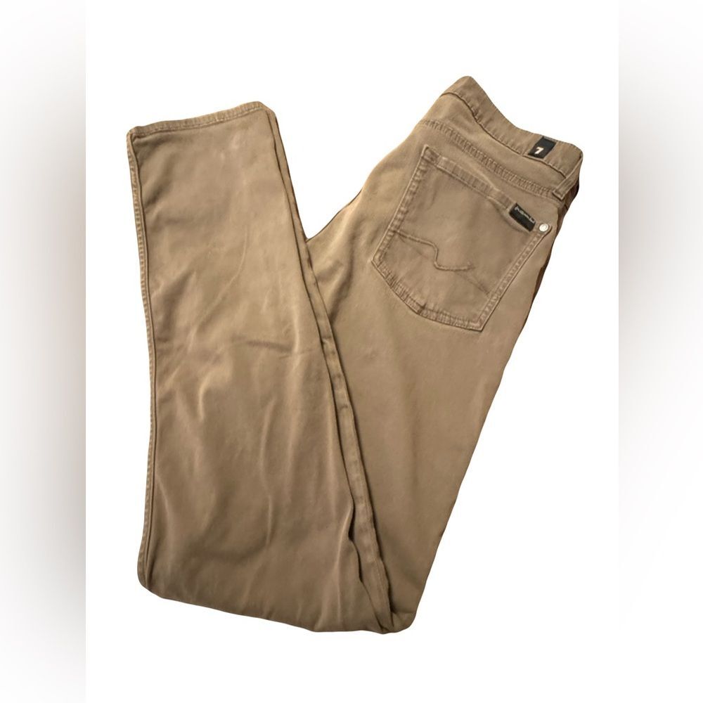 7 For All Mankind Tan Slimmy Fango Slim Straight Jeans size 32
